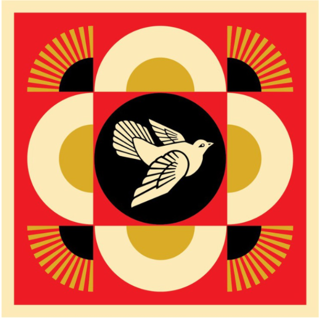 Dove Geometric - Édition Rouge - Shepard Fairey (OBEY)