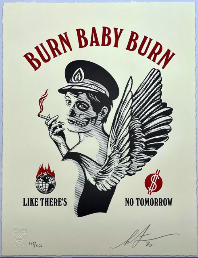 Shepard Fairey Obey Burn Baby Burn