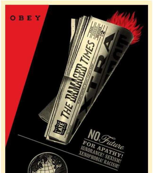 Damaged Times + Newspaper - Shepard Fairey (OBEY)